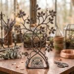 Flora Forge Handcrafted Wrought Iron Tree Jewelry Organizer & Wall Decor Trellis - Image 3