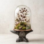 Flora Forge Handcrafted Anvil Base Glass Cloche Terrarium with Metallic Botanical Tree - Image 2